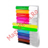 Carioca 2 capete, 12 culori, groase, Jumbo