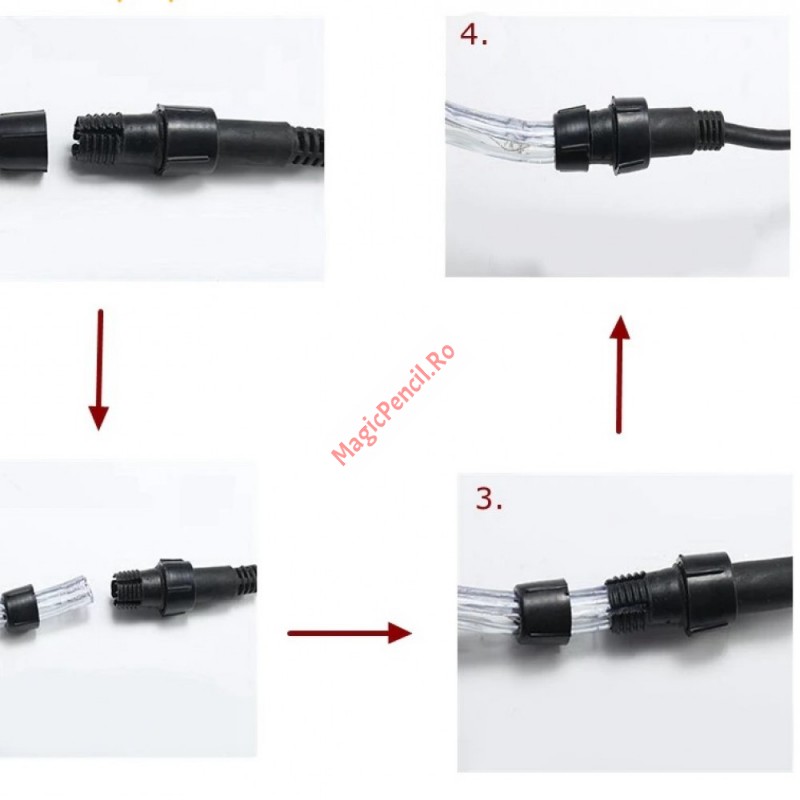 Controler cu 8 jocuri pentru Furtun luminos cu Led, 100M, Starter