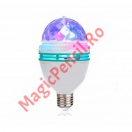 Bec Rotativ Lumini, RGB, 3W, E27, adaptor priza