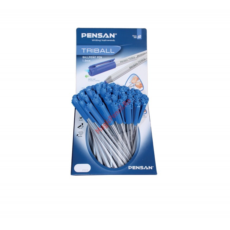 Pix din plastic, cu capac, mina albastra, Triball, 1.0mm, Pensan