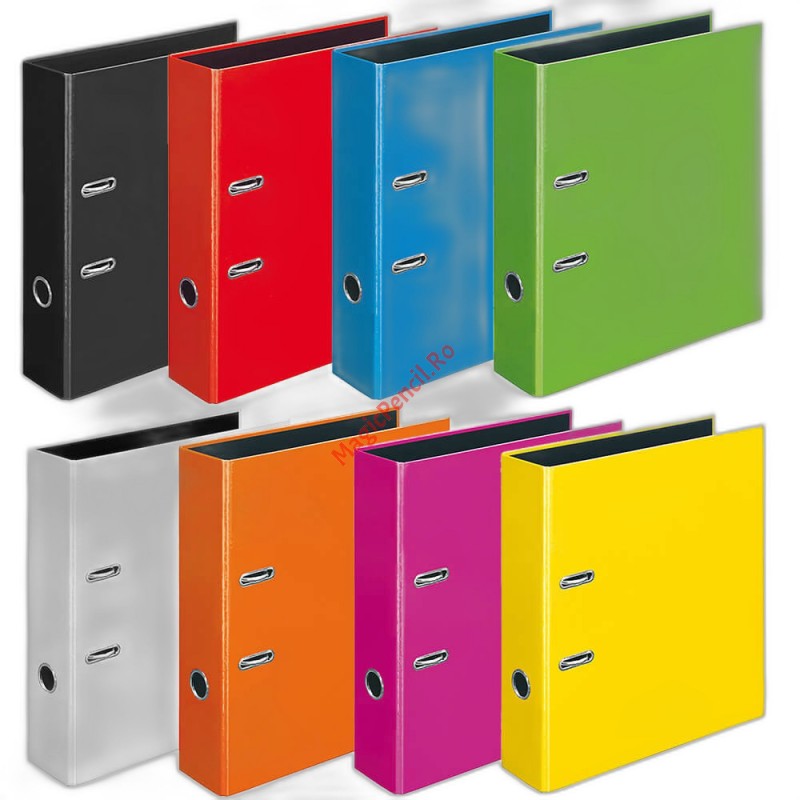 Biblioraft plastifiat, 75 mm, A4, 450 coli, albastru