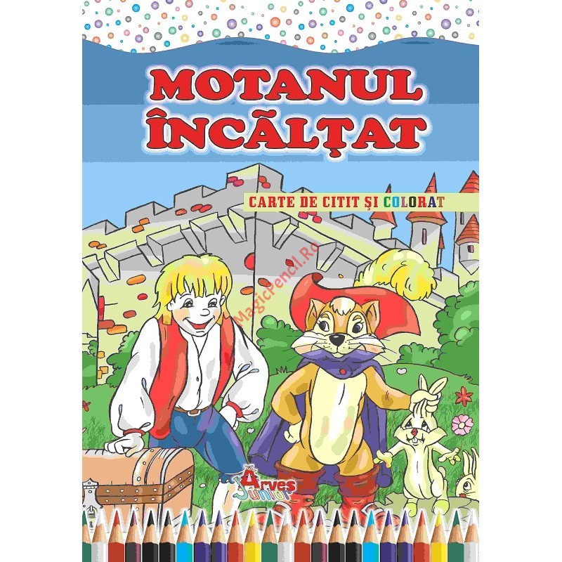 Carte de citit si colorat, B5, Motanul incaltat Carte de citit si colorat, B5, Motanul incaltat