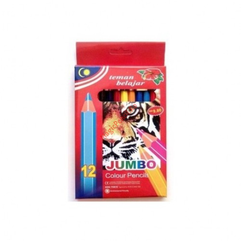 Creioane colorate groase (Jumbo), 12 culori