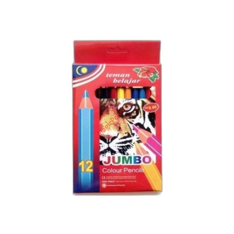Creioane colorate groase (Jumbo), 12 culori