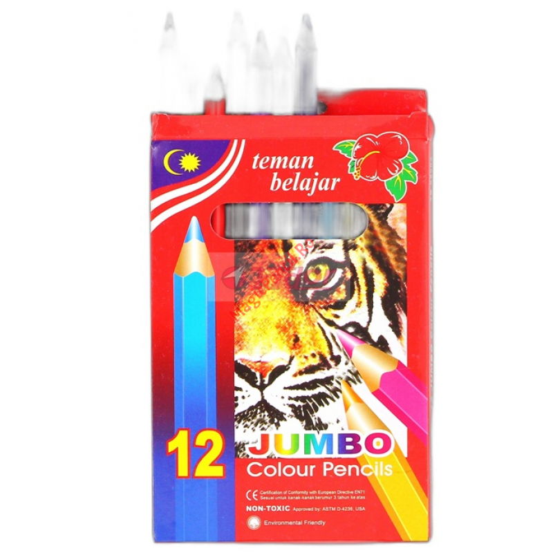 Creioane colorate groase (Jumbo), 12 culori