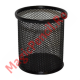 Suport instrumente de scris, rotund, plasa metalica, negru