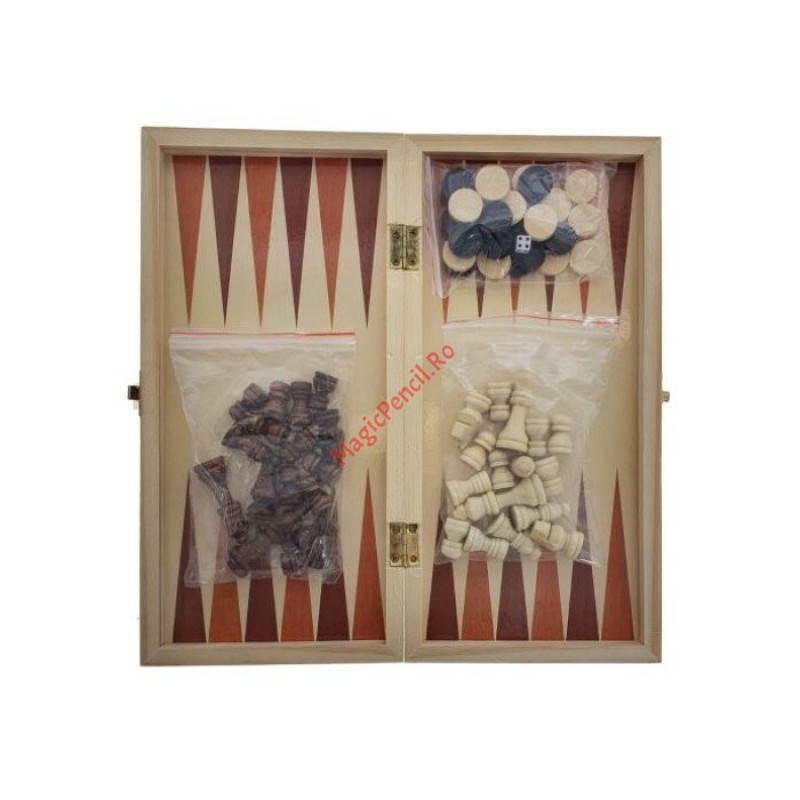 Joc 3 in 1 - Table + Dame + Sah, 34x34 cm