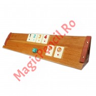 Joc remi, rummy din lemn masiv cu piese din plastic