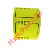 Etichete pret autoadezive 15x30 mm, galben fluorescent