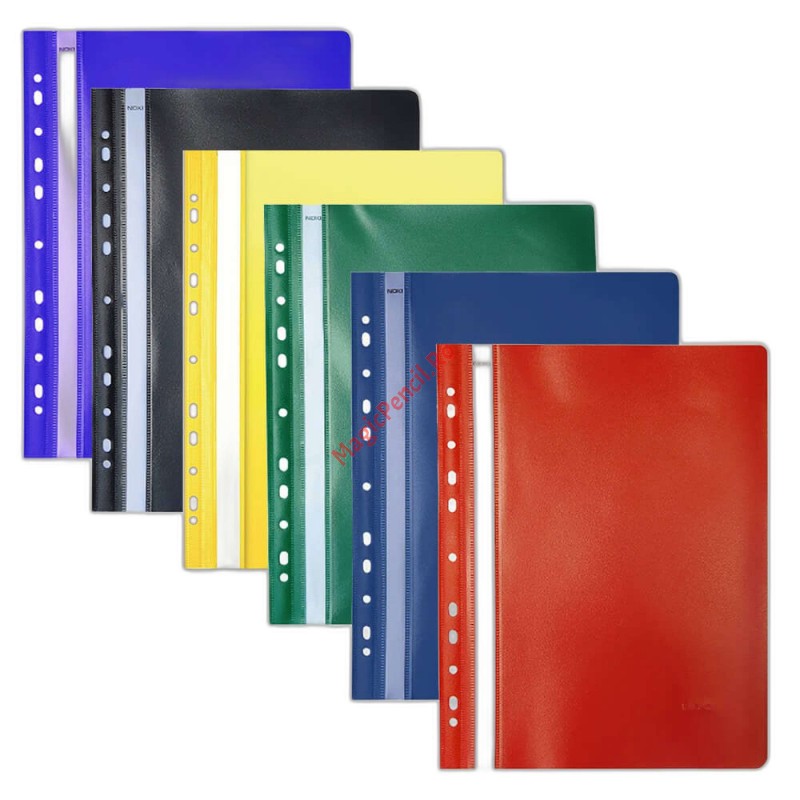 Dosar plastic Noki cu sina si perforatii, Negru