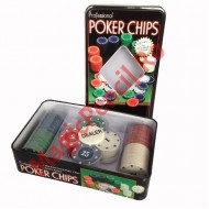 Set Poker cu 100 jetoane, in cutie metalica