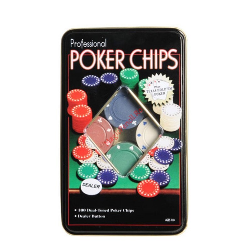 Set Poker cu 100 chips poker in cutie metalica