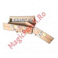 Joc remi, rummy, cutie din lemn cu piese din plastic