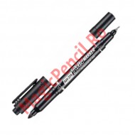 Marker permanent CD Aihao 3191, 2 capete 0.7-2.0mm, negru, 12 buc