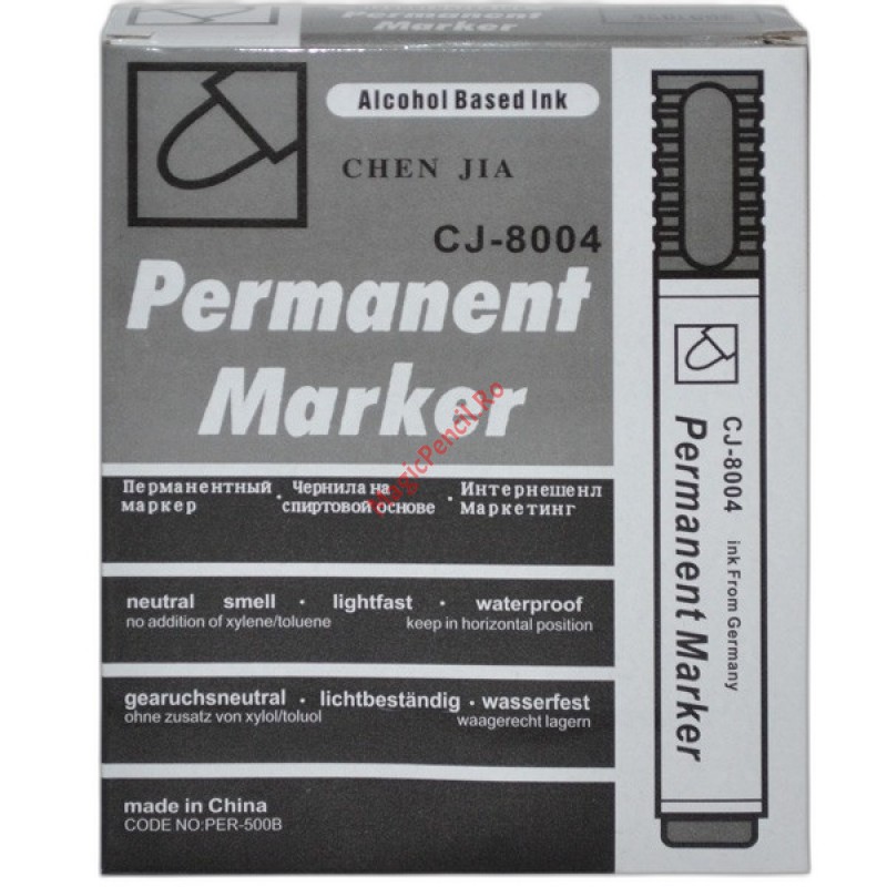 Marker permanent, negru, 12 buc