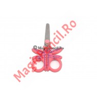 Foarfeca pentru hartie, libelula, roz, 14 cm