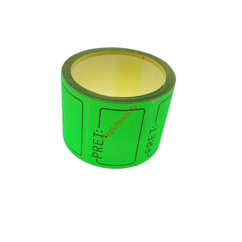 Etichete pret autoadezive 15x30 mm, verde fluorescent