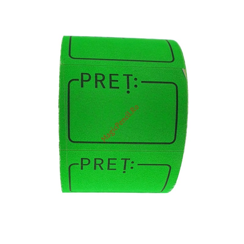 Etichete pret autoadezive 15x30 mm, verde fluorescent