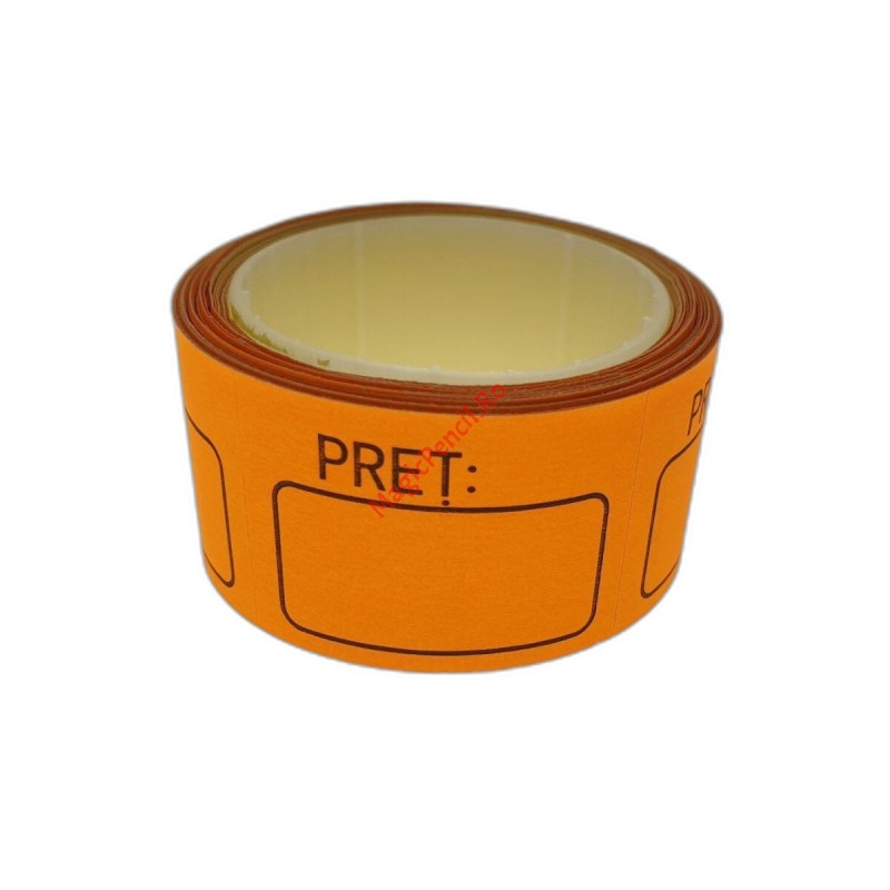 Etichete pret autoadezive 15x30 mm, portocaliu fluorescent