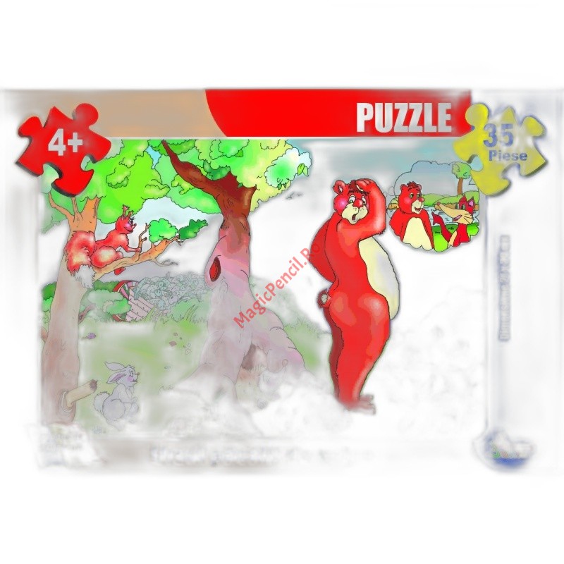 Puzzle 35 piese povesti, Ursul pacalit de vulpe