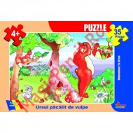 Puzzle 35 piese povesti, Ursul pacalit de vulpe