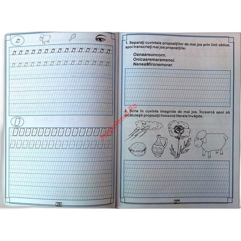 Caiet de scriere pentru limba romana - grupa 5-7 ani