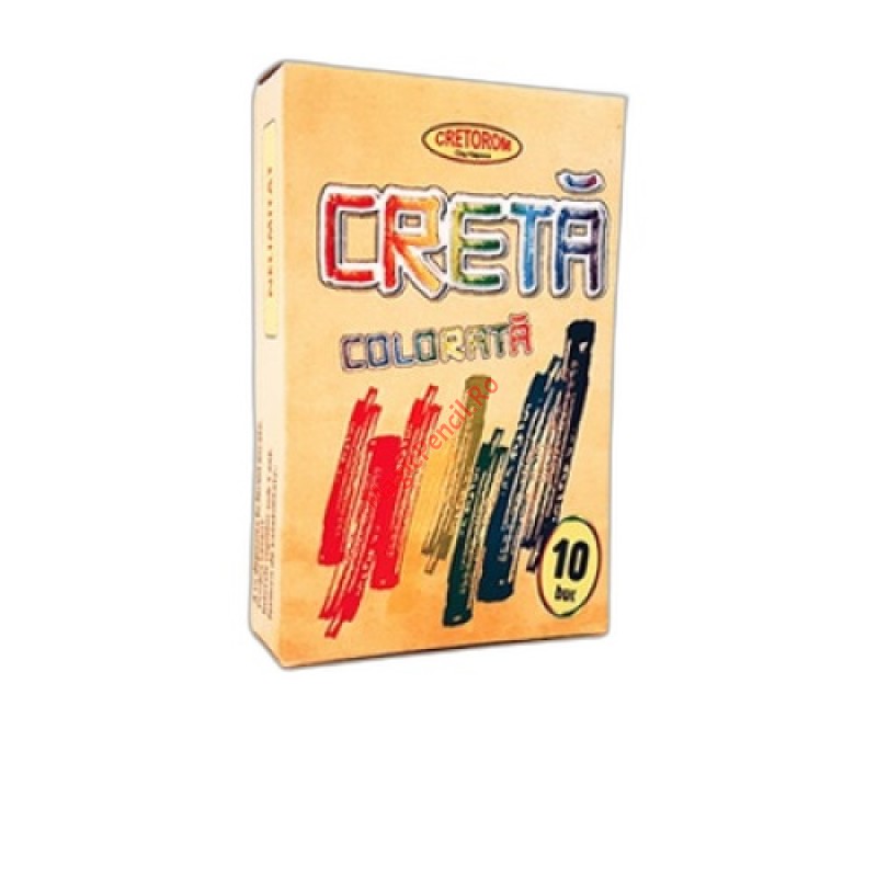Creta color pentru tabla, 10 bucati, Cretorom