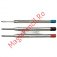 Rezerva din metal pentru pix, albastru, tip Parker