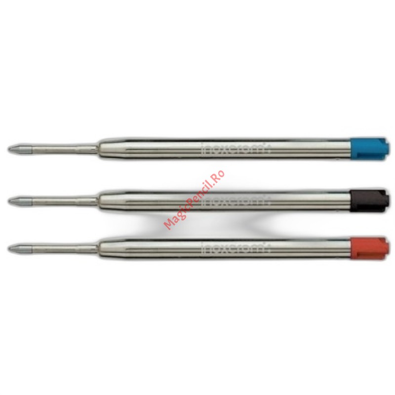 Rezerva din metal pentru pix, albastru, tip Parker