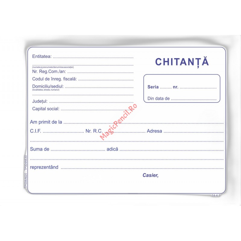 Chitantier, A6, 2 exemplare, autocopiativ, 50 seturi
