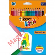 Creioane colorate Tropicolors, 18 culori, Bic