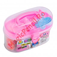 Plastilina 12 culori la cufar, cu accesorii