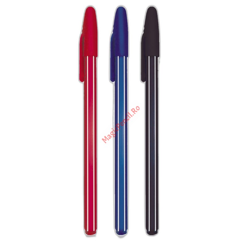 Pix cu capac, din plastic, 555, rosu, 10 bucati