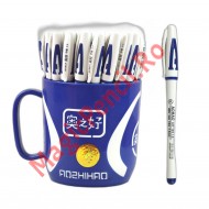 Pix cu gel, 0.5mm, la cana, albastru