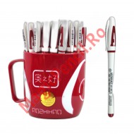 Pix cu gel, 0.5mm, la cana, rosu