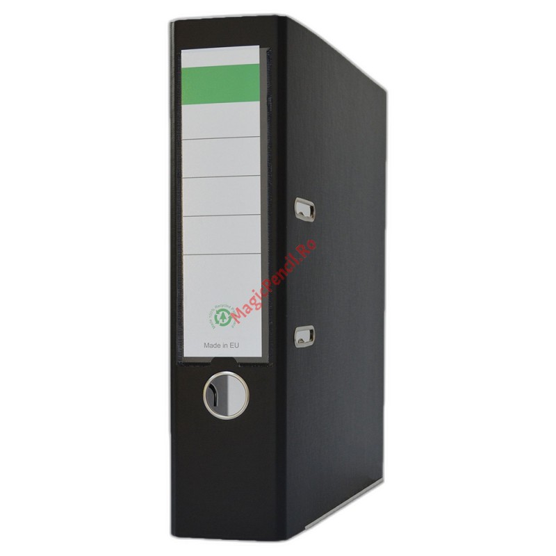 Biblioraft plastifiat, 75 mm, A4, 450 coli, Negru