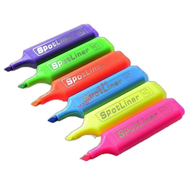 Evidentiator cu varf tesit, fluorescent, galben