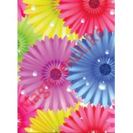 Hartie cerata colorata, cadou, flori multicolor, 50x70