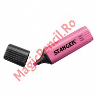 Evidentiator cu varf tesit, fluorescent, STANGER, roz