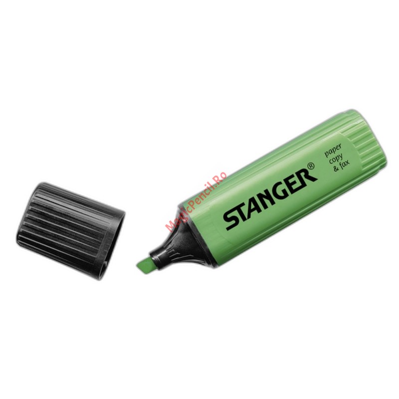 Evidentiator cu varf tesit, fluorescent, STANGER, verde