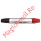 Marker tabla magnetica, 2 capete, Negru - Rosu
