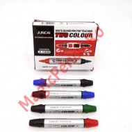 Marker tabla magnetica, 2 capete, Negru - Albastru