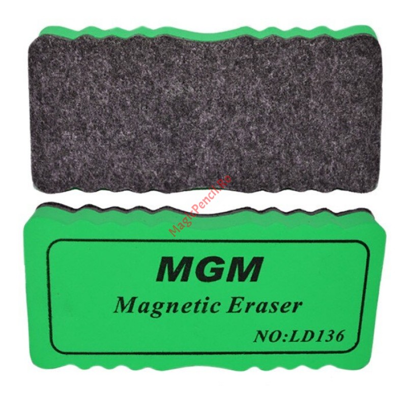 Burete de sters pentru tabla magnetica, 11 x 5 cm, verde