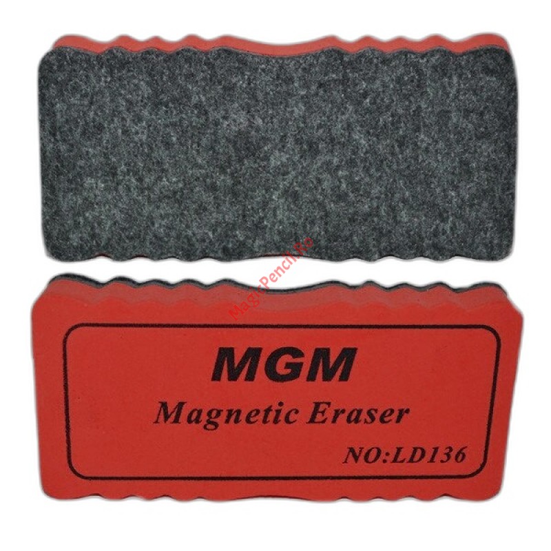 Burete de sters pentru tabla magnetica, 11 x 5 cm, rosu