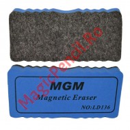 Burete de sters pentru tabla magnetica, 11 x 5 cm, albastru