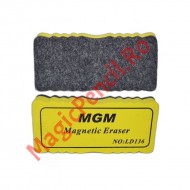 Burete de sters pentru tabla magnetica, 11 x 5 cm, galben