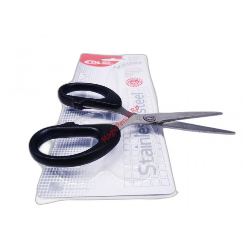 Foarfeca pentru birou, 13,8 cm, lame din otel inoxidabil, maner din plastic, DL