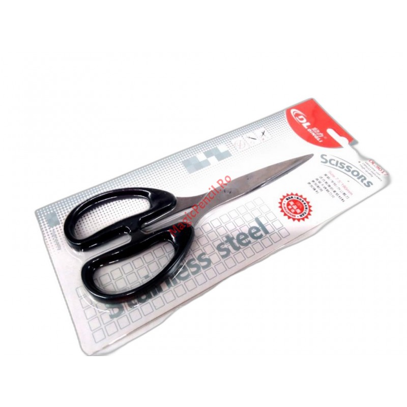 Foarfeca pentru birou, 19 cm, lame din otel inoxidabil, maner din plastic, DL