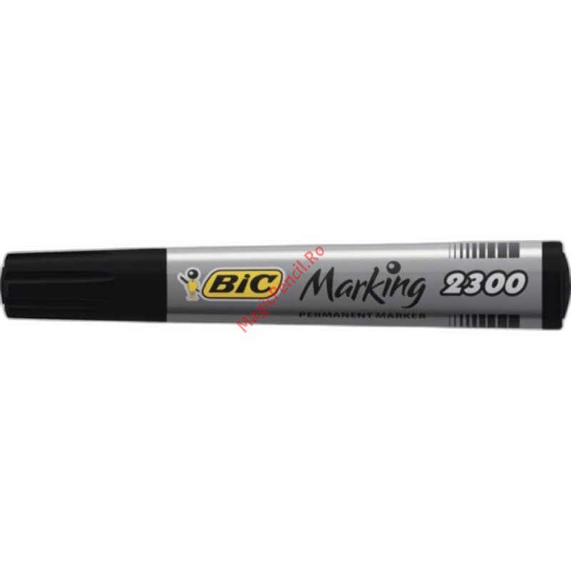 Marker Permanent BIC 2300, varf tesit de 3-5 mm, Negru