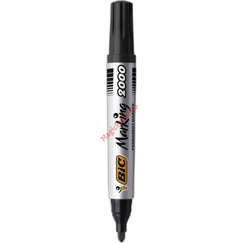 Marker Permanent BIC 2000, varf rotund, 1.7 mm, Negru